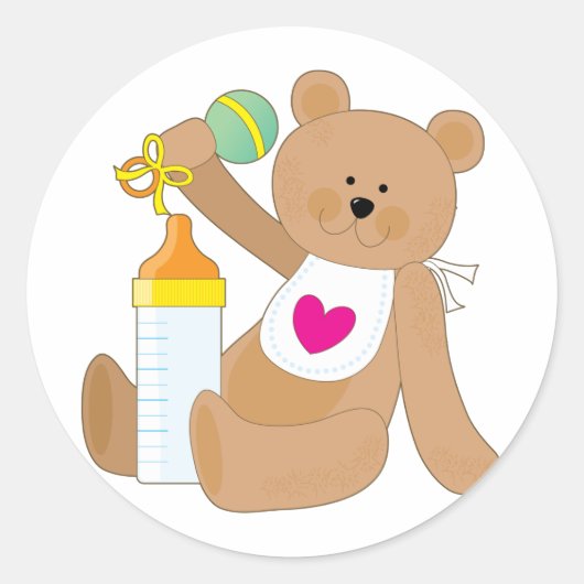 Babyflasche und Bike Runder Aufkleber (Vorderseite)