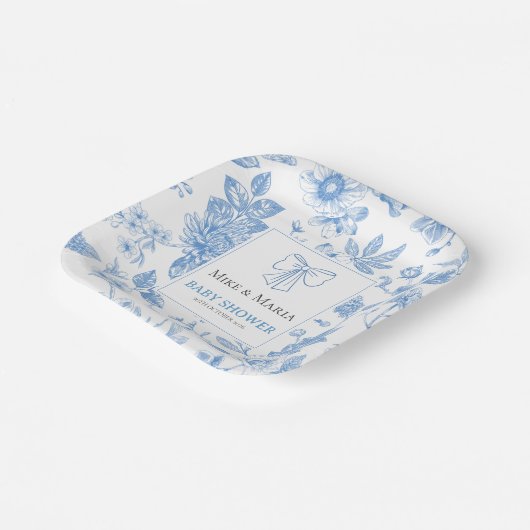 Babyflorendusche Pappteller (Gewinkelt)