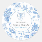 Babyflöschchen-Babydusche Runder Aufkleber (Vorderseite)