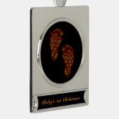 BabyFootprints Banner-Ornament Silber (Rechts)