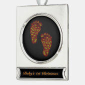 BabyFootprints Banner-Ornament Silber (Links)