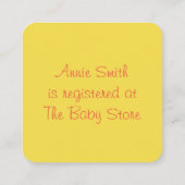 BabyFootprints Begleitkarte (Rückseite)