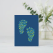 BabyFootprints Einladung (Stehend Vorderseite)