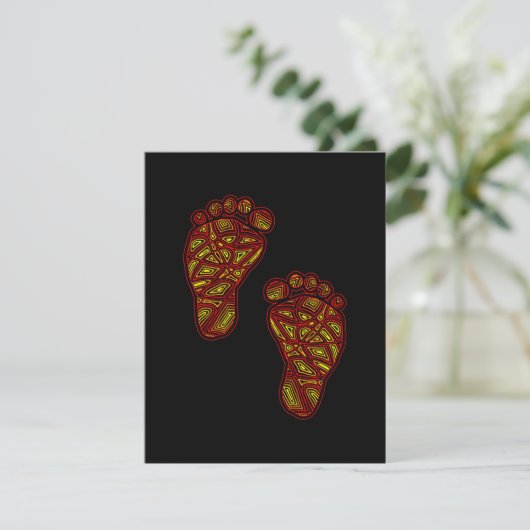 BabyFootprints Einladung (Stehend Vorderseite)