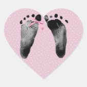 BabyFootprints mit Bow Herz-Aufkleber (Vorderseite)