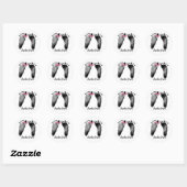 BabyFootprints mit Bow On White Runder Aufkleber (Blatt)