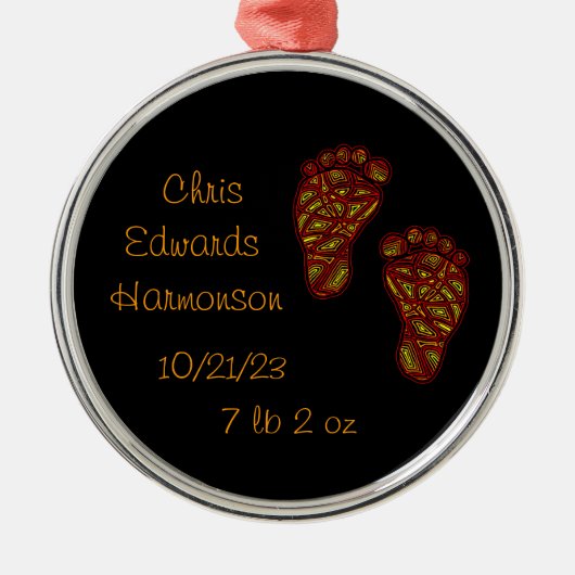 BabyFootprints Ornament Aus Metall (Vorne)