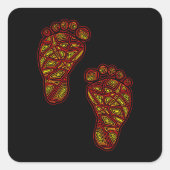 BabyFootprints Quadratischer Aufkleber (Vorderseite)