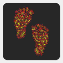 BabyFootprints Quadratischer Aufkleber