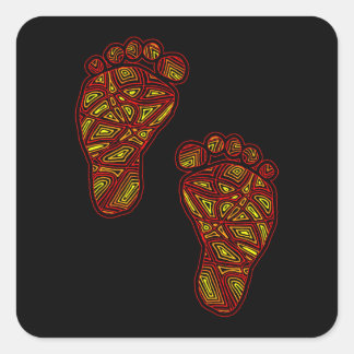 BabyFootprints Quadratischer Aufkleber