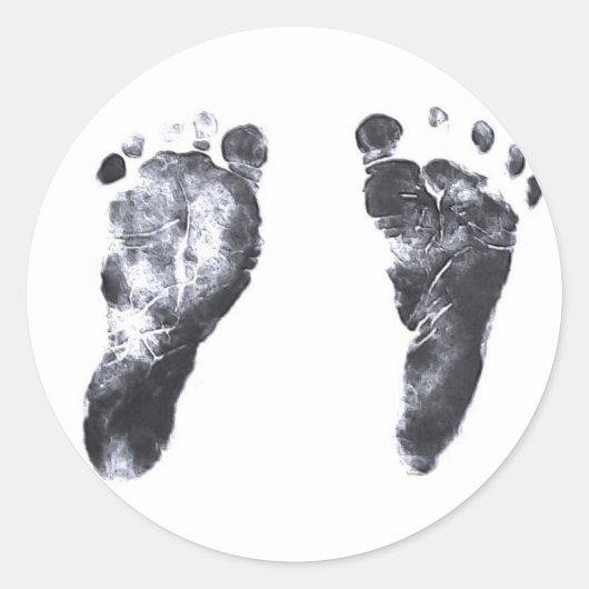 BabyFootprints Runder Aufkleber (Vorderseite)