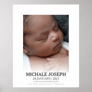 Babyfoto mit Statistiken   Der Tag, an dem du gebo Poster