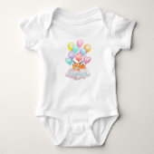 Babyfox auf einer Cloud-Pastete-Monogramm Baby Strampler (Vorderseite)