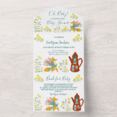 Babyfox und Blume Babydusche All In One Einladung (Innen Boden)