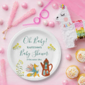 Babyfox und Blume Babydusche Dekoration Pappteller (Party)
