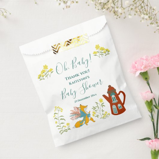 Babyfox und Blume Babyduschgeschenk Geschenktütchen (Versiegelt)