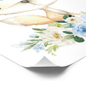 Babyfox, Waldtiere, Boho, Blüten Fotodruck (Ecke)