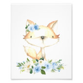 Babyfox, Waldtiere, Boho, Blüten Fotodruck (Vorne)