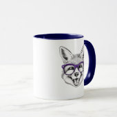 Babyfuchs mit Brille lächeln Tasse (VorderseiteRechts)