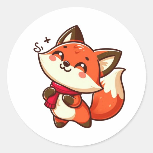 Babyfuchs Runder Aufkleber (Vorderseite)
