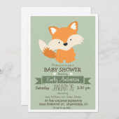 Babyfuchs, Woodland-Babydusche oder -sprinkle Einladung (Vorne/Hinten)