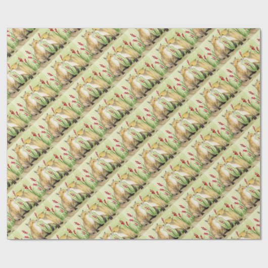 Babyfüchse Geschenkpapier (Flach)