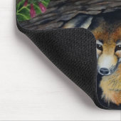 Babyfüchse und -Blumen mousepad (Ecke)