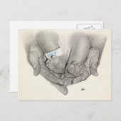 Babyfuß des Neugeborenen Hände Postkarte (Vorne/Hinten)