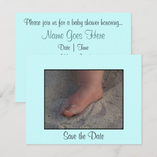 Babyfuß Save The Date (Vorne/Hinten)