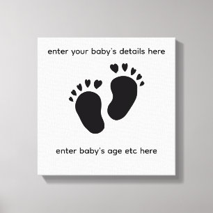 Babyfußabdruck mit Herzzehen Wandbild Leinwand