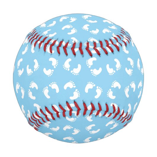 Babyfußabdrücke, Babyfuß, Fußstapfen, Blau, Junge Baseball (Rückseite)