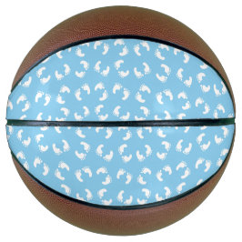 Babyfußabdrücke, Babyfuß, Fußstapfen, Blau, Junge Basketball