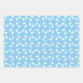 Babyfußabdrücke, Babyfuß, Fußstapfen, Blau, Junge Geschenkpapier Set (Vorderseite)