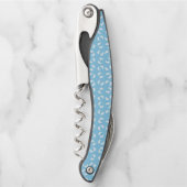 Babyfußabdrücke, Babyfuß, Fußstapfen, Blau, Junge Kellnermesser (Vorderseite)