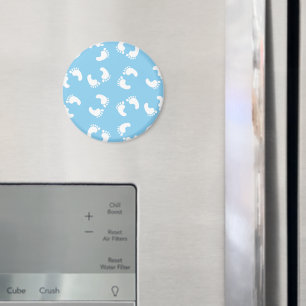 Babyfußabdrücke, Babyfuß, Fußstapfen, Blau, Junge Magnet