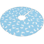 Babyfußabdrücke, Babyfuß, Fußstapfen, Blau, Junge Polyester Weihnachtsbaumdecke (Schrägansicht)