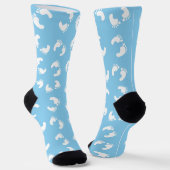 Babyfußabdrücke, Babyfuß, Fußstapfen, Blau, Junge Socken (Gewinkelt)