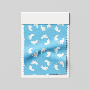 Babyfußabdrücke, Babyfuß, Fußstapfen, Blau, Junge Stoff