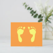 Babyfußabzüge (Gelb) Postkarte (Stehend Vorderseite)