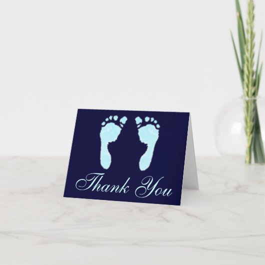 Babyfußabzüge (Junge) Dankeskarte (Vorderseite)