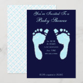 Babyfußabzüge (Junge) Einladung (Vorne/Hinten)