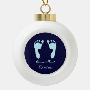 Babyfußabzüge (Junge) Keramik Kugel-Ornament