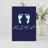Babyfußabzüge (Junge) RSVP Karte (Stehend Vorderseite)