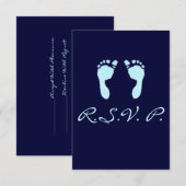 Babyfußabzüge (Junge) RSVP Karte (Vorne/Hinten)