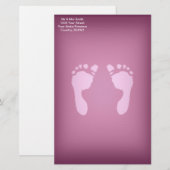 Babyfußabzüge (Mädchen) Briefpapier (Vorne/Hinten)