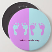 Babyfußabzüge (Mädchen/Junge Twins) Button (Vorne & Hinten)