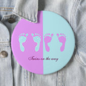 Babyfußabzüge (Mädchen/Junge Twins) Button (Beispiel)