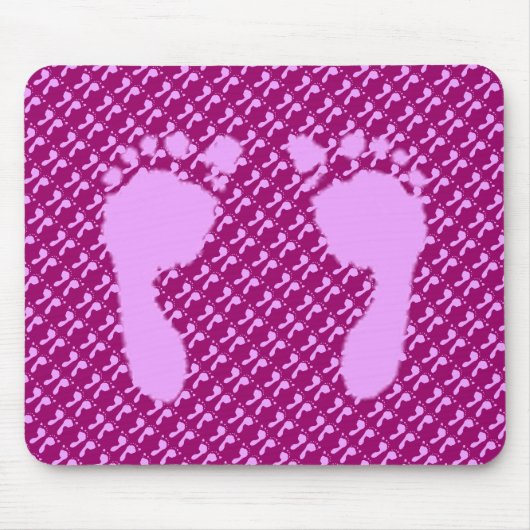 Babyfußabzüge (Mädchen) Mousepad (Vorne)