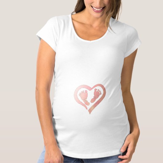 Babyfüße und Herz gestrichen T-Shirt (Vorderseite)