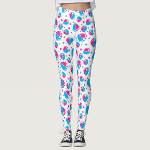Babyfüße und Herz in Blau und Rosa Farbe Leggings